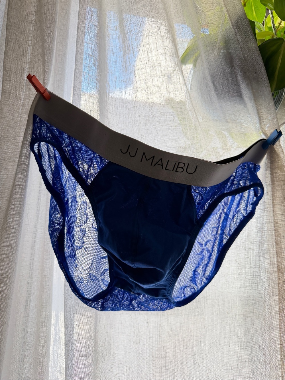 JJ Malibu Men’s Royal Blue Lace Bikini Brief- Size Medium
